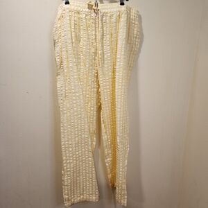 WOMAN WITHIN Yellow and white women relaxed fit Straight legs pants plus  24W